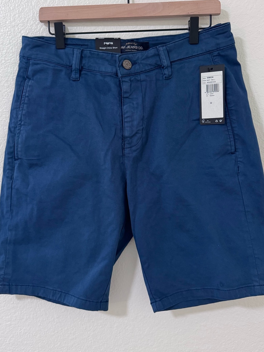 Mavi Men's Navy Flat-Front Chino Shorts